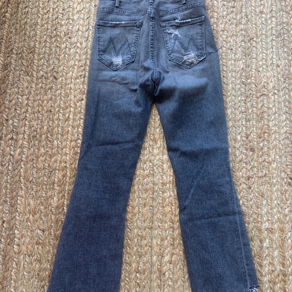 Grey Cropped Mother Jeans